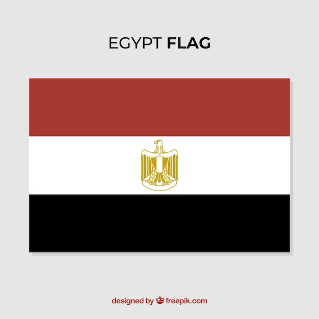 Gratis vector elegante egyptische vlag met plat ontwerp