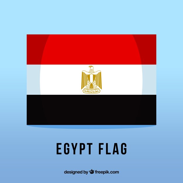 Elegante Egyptische vlag met plat ontwerp