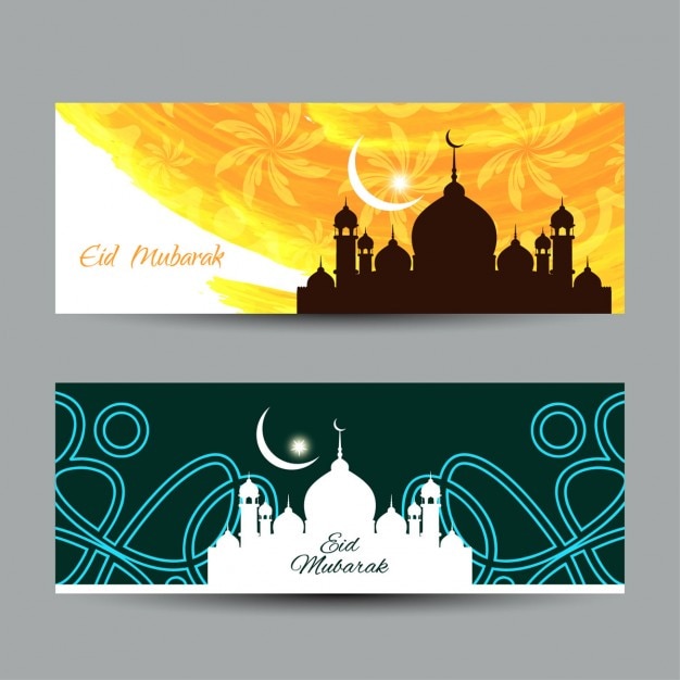 Elegante eid mubarak banners