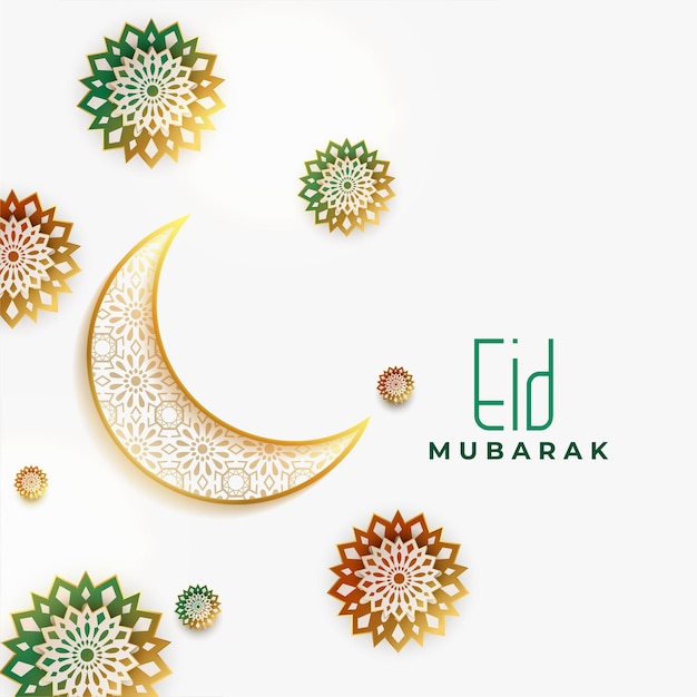 Gratis vector elegante eid mubarak festival decoratieve wenskaart