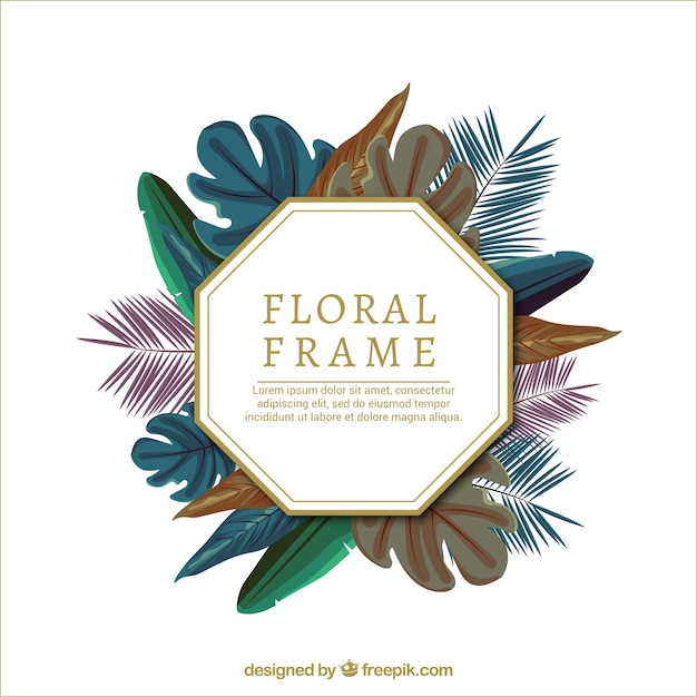 Gratis vector elegante floral zomer frame