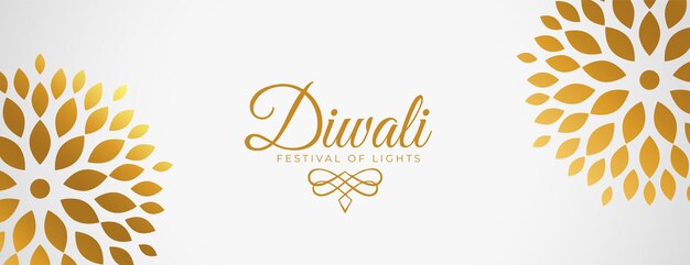 Gratis vector elegante gelukkige diwali-festivalbanner in bloemenconcept