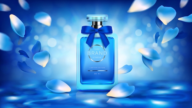 Gratis vector elegante glazen fles voor damesparfums