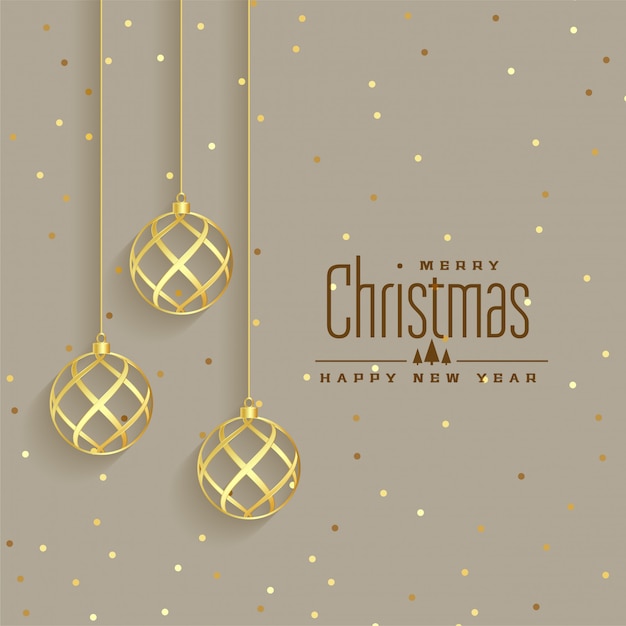 Gratis vector elegante gouden de premieachtergrond van kerstmisballen