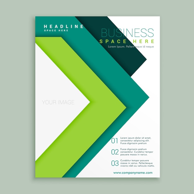 Elegante groene pijl stijl zakelijke brochure design template