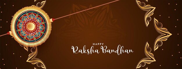 Elegante Happy Raksha Bandhan festival begroetingsbanner