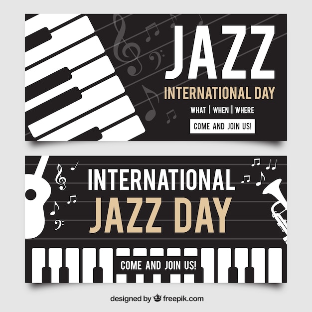 Elegante jazz banners met piano