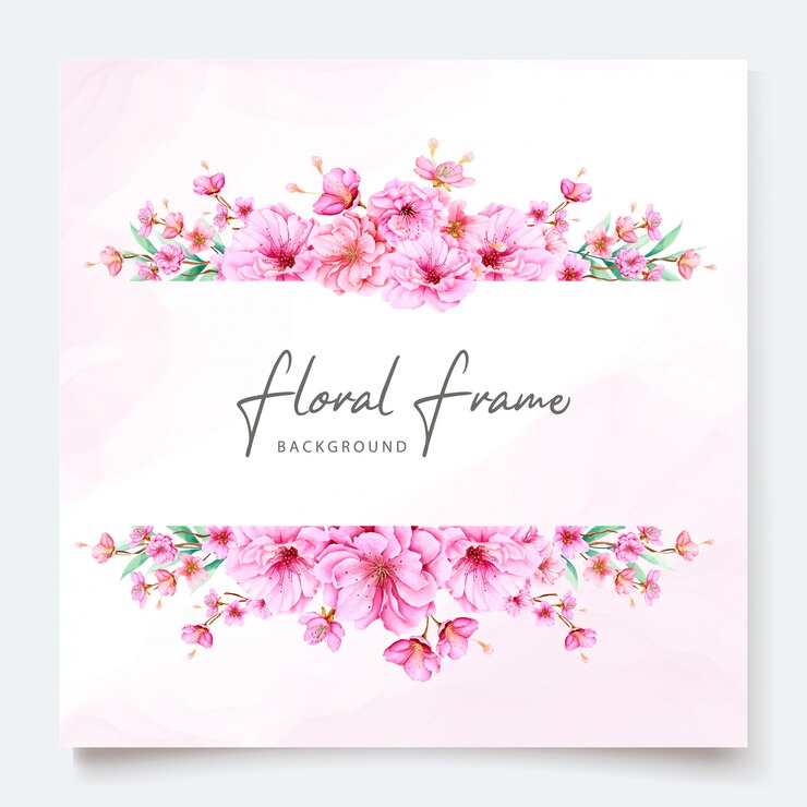 Gratis Vector elegante kersenbloesem bruiloft uitnodiging sjabloon