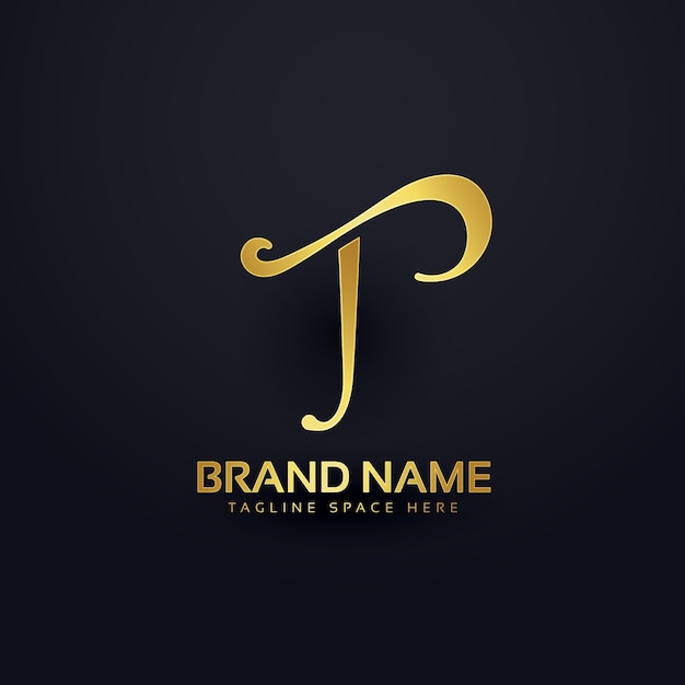 Elegante letter T-logo ontwerp met wervel effect