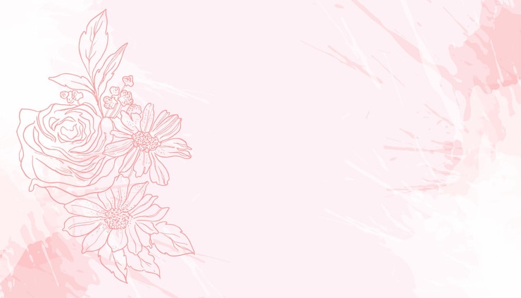 Gratis Vector elegante lijnstijl bloesem bloemdessin roze behang