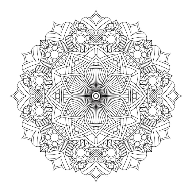 Elegante mandala in schetsontwerp