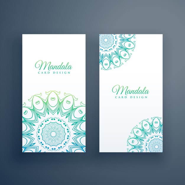 elegante mandala witte kaarten achtergrond