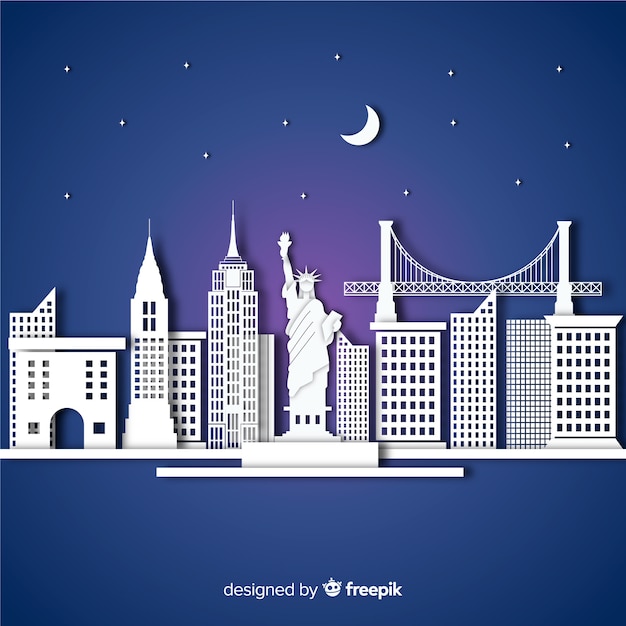 Gratis vector elegante monumentensamenstelling met een plat ontwerp