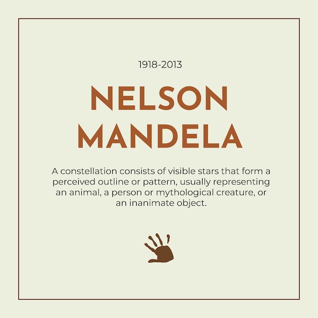 Elegante nelson mandela instagram post