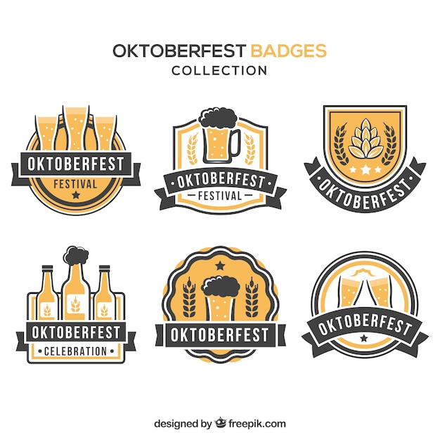 Gratis vector elegante oktoberfest badges