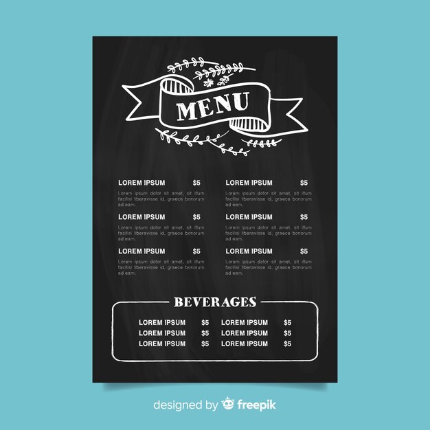 Elegante restaurant menusjabloon met vintage typografie