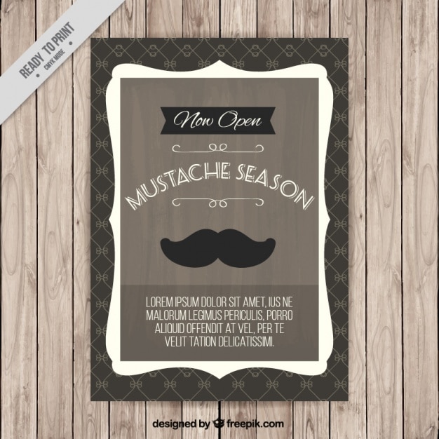 Gratis vector elegante retro brochure van movember