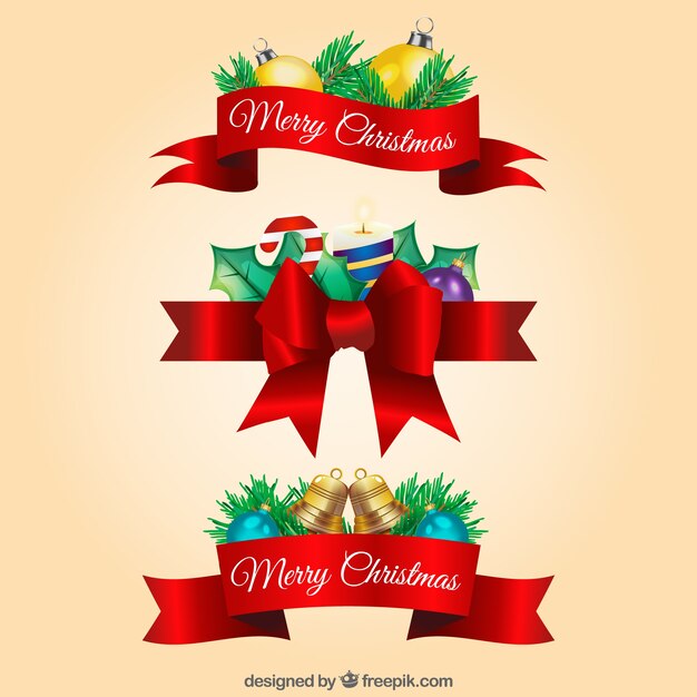 Elegante rode kerst linten