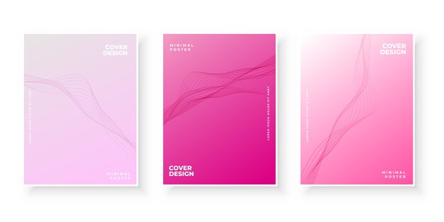 Elegante roze verloopcollectie met golvende vormen