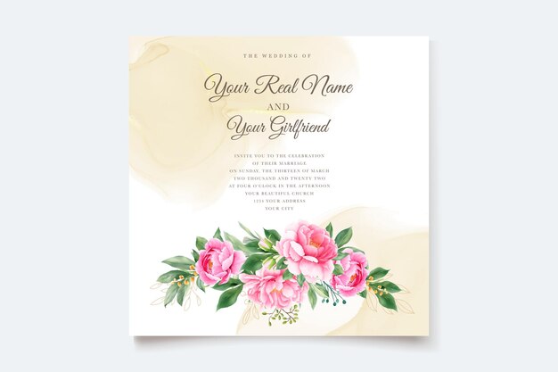 elegante rozen en pioenrozen bloemenkaartenset