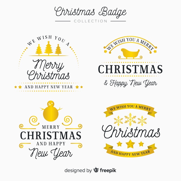 Elegante set van gouden kerst labels