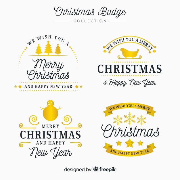 Elegante set van gouden kerst labels