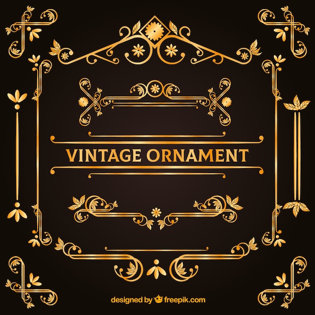 Elegante set van vintage ornamenten