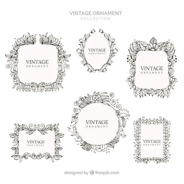 Gratis vector elegante set van vintage ornamenten