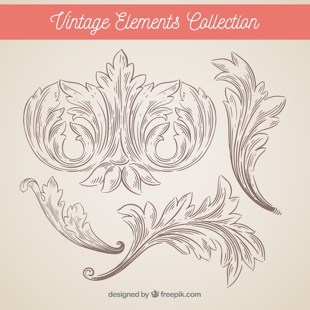 Elegante set van vintage ornamenten