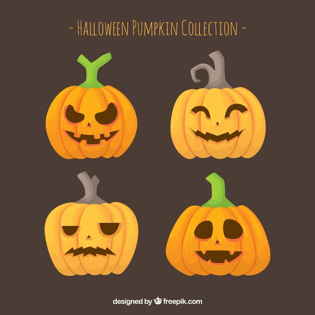 Elegante verscheidenheid van halloween pompoenen