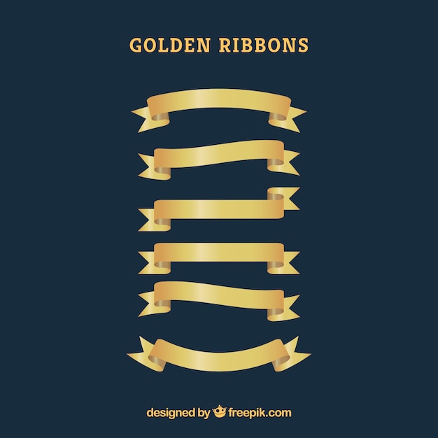 Gratis vector elegante vintage gouden linten