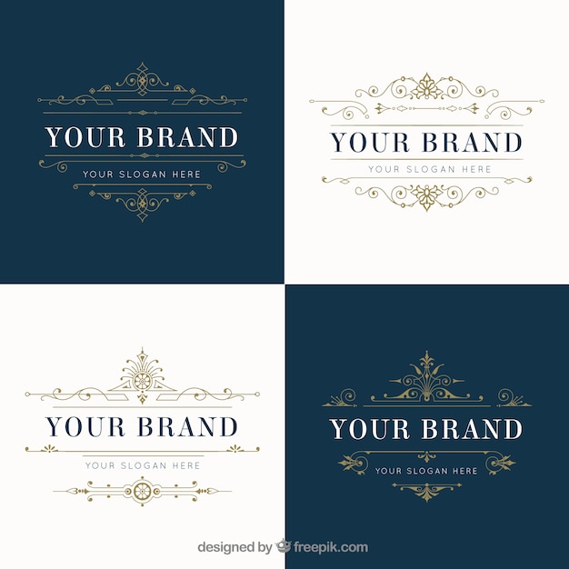 Gratis vector elegante vintage ornamenten logo templates