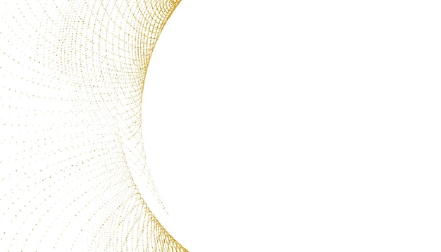 Gratis vector elegante witte achtergrond met gouden glittercurvevorm