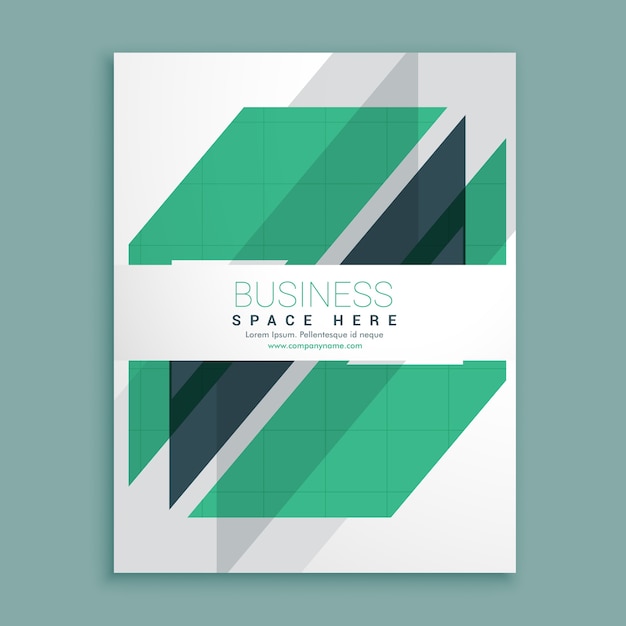 elegante witte brochure ontwerp met groene geometrische vormen