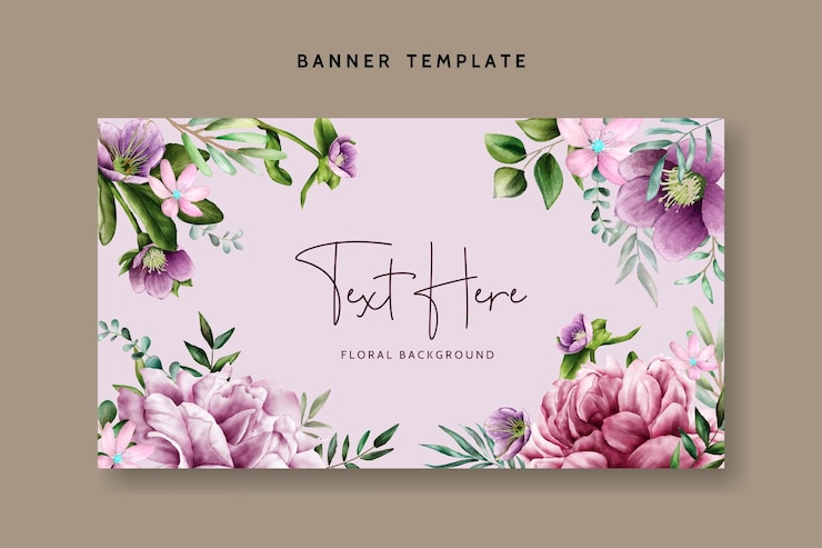Gratis Vector elegante zachte paarse bloemenachtergrond met waterverf