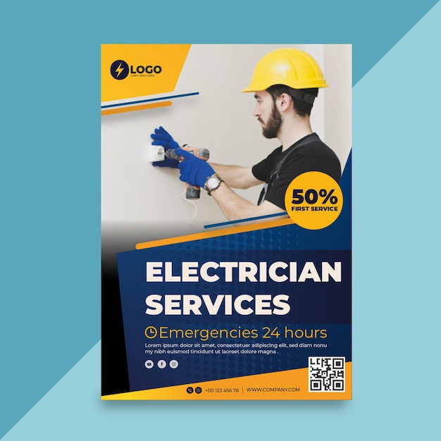 Gratis vector elektricien poster