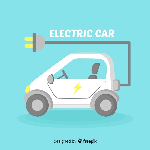 Gratis vector elektrische auto achtergrond