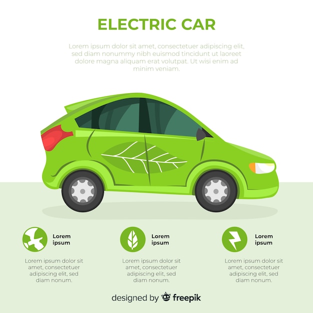 Gratis vector elektrische auto infographic