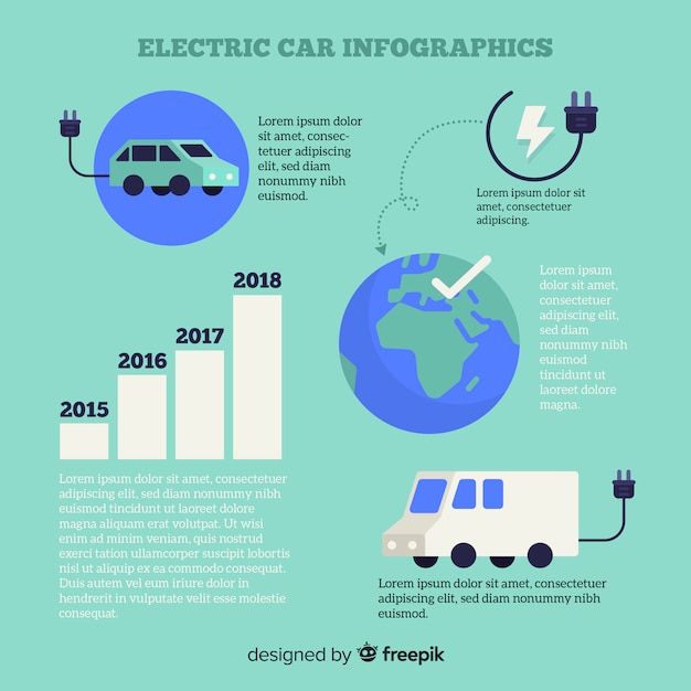 Gratis vector elektrische auto infographics