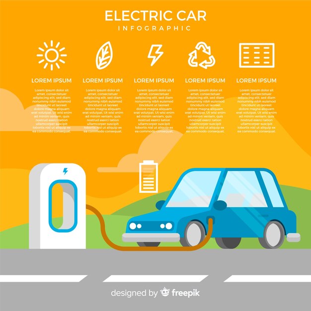 Gratis vector elektrische auto infographics