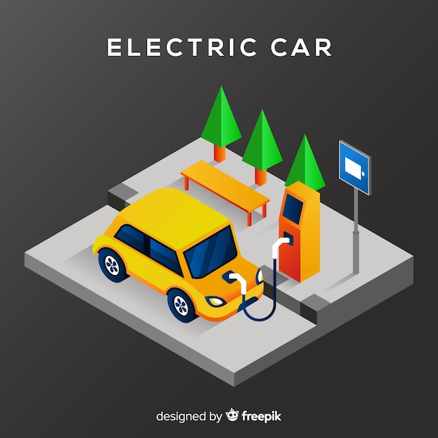 Gratis vector elektrische auto