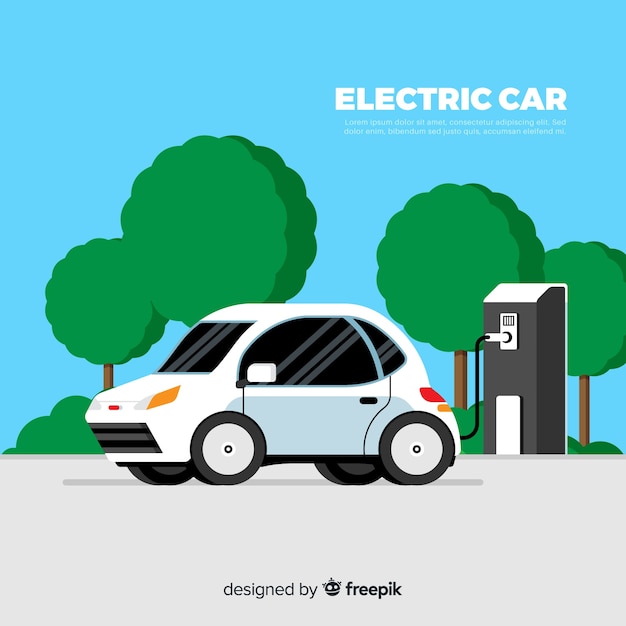 Gratis vector elektrische auto