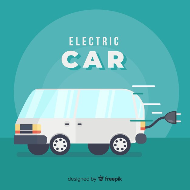 Gratis vector elektrische bestelwagenachtergrond