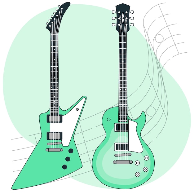 Gratis vector elektrische gitaar concept illustratie