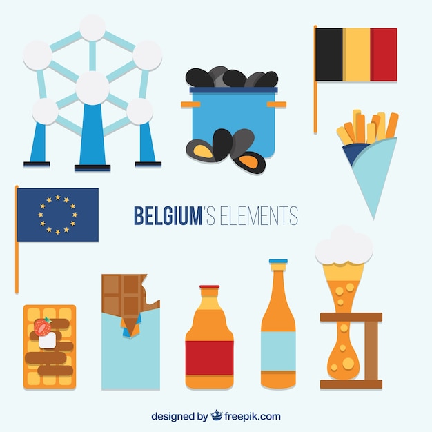 Gratis vector elementen flat van belgië