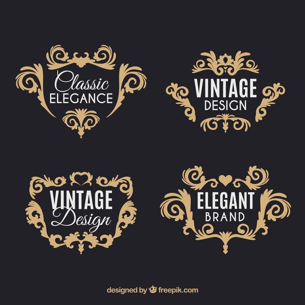 Elgant set vintage badges