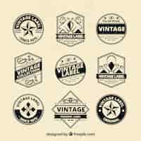 Gratis vector elgant set vintage badges