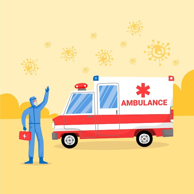 Gratis vector emergency ambulance concept