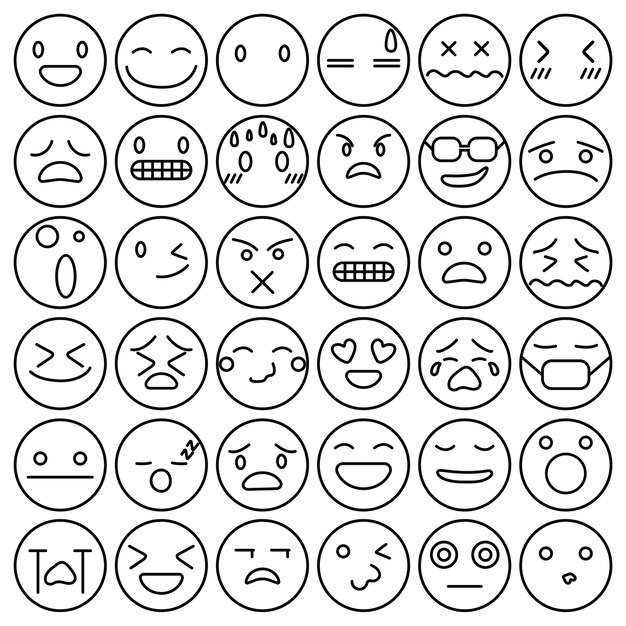 Emoji-emoticons stellen gezichtsuitdrukkingen samen