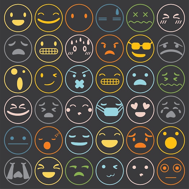 Emoji-emoticons stellen gezichtsuitdrukkingen samen